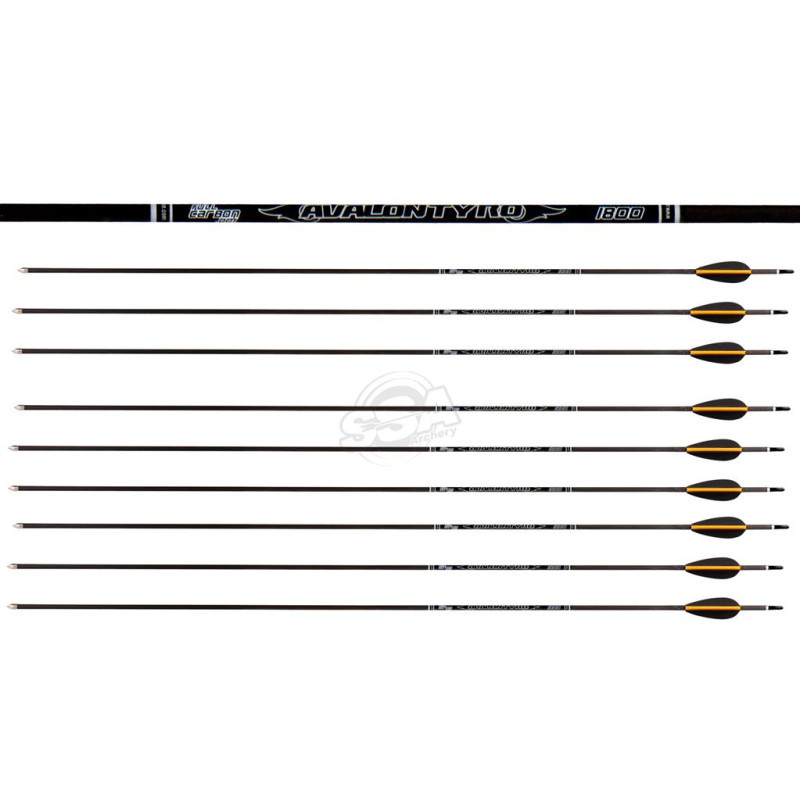AVALON ARROWS CARBON TYRO 4.2 1800 27" length / 2"VANES BLACK-ORANGE /PIN NOCK /50GR POINT 200PK
