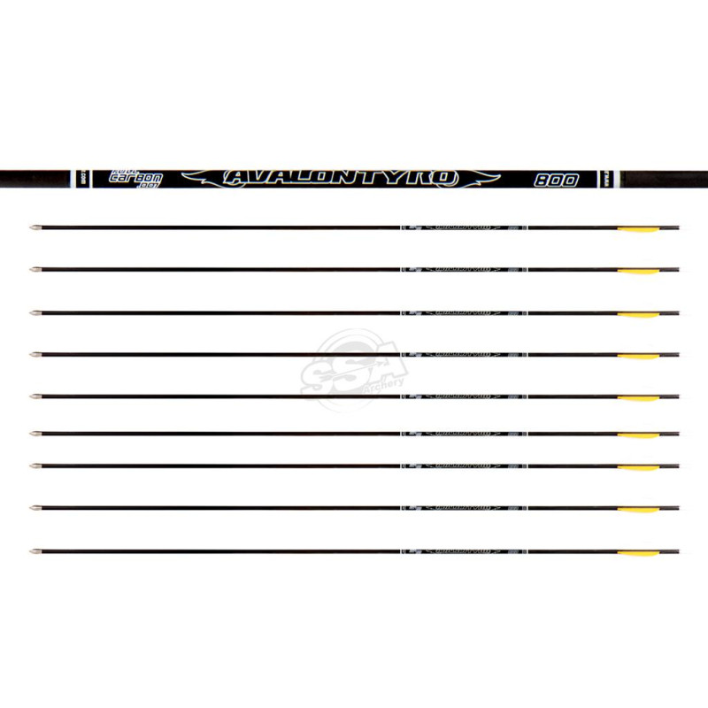 AVALON ARROWS CARBON TYRO 4.2 800 30" length / 2"VANES WHITE-ORANGE /PIN NOCK /90GR POINT 200PK